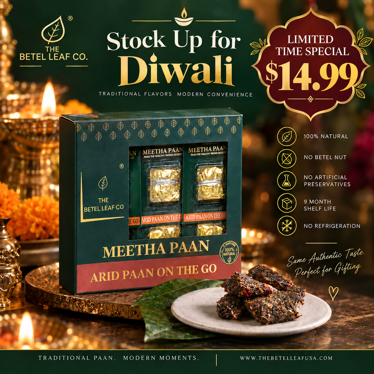 Limited Stock Mini Meetha Paan Arid (Dry) "Grab N Go" (Pack Of 12)