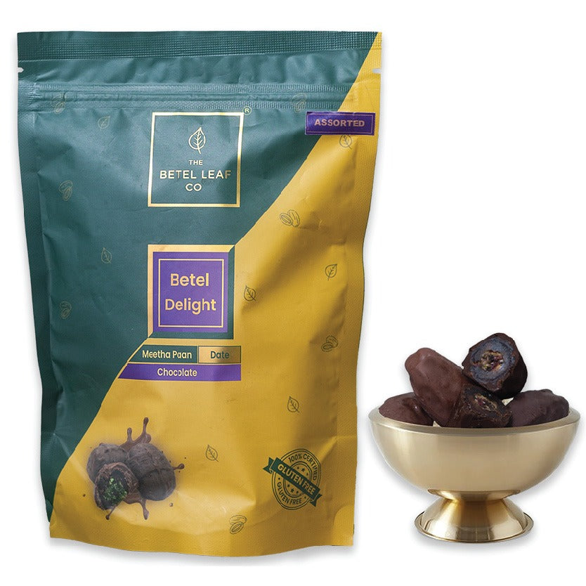 Betel Delight - Paan Filled Dates With  Mix Chocolate  (Pack Of 12)