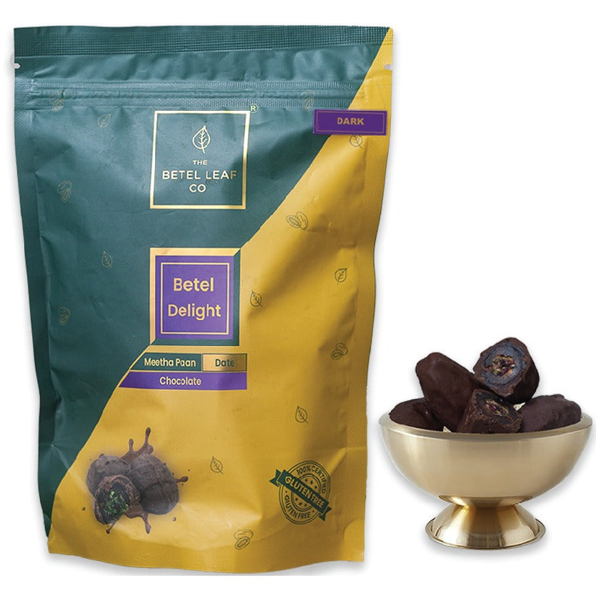 Betel Delight - Paan Filled Dates With  Dark Chocolate  (Pack Of 12)