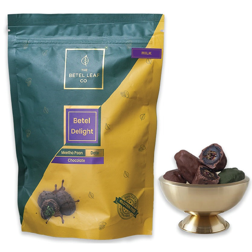 Betel Delight - Paan Filled Dates  With Milk Chocolate (Pack Of 12)